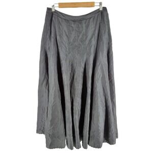 Spiegel Women 12 Dark Gray 100% Silk Paneled A-Line Midi Skirt Lined D7354